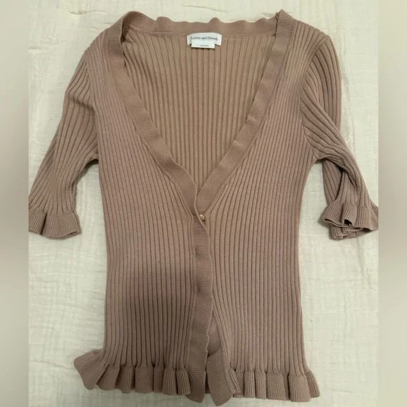 Lovers + Friends Ruffle Knit Top in Nude - Picture 2 of 4